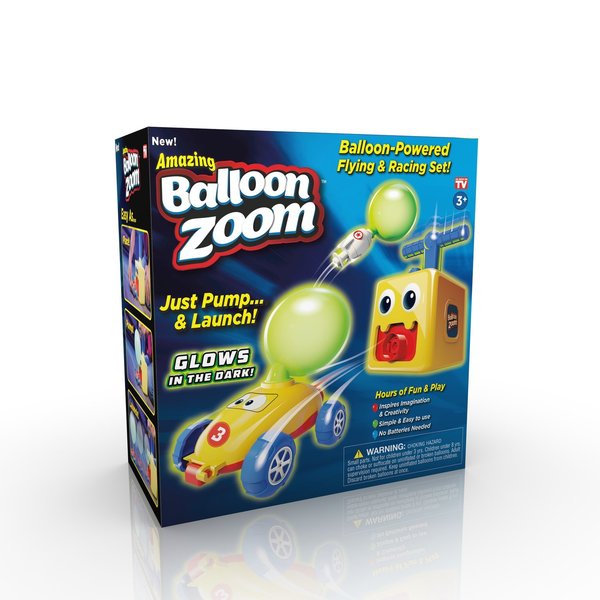 Balloon Zoom Balloon-Powered Flying and Racing Set Multicolored BZOOM-MC4